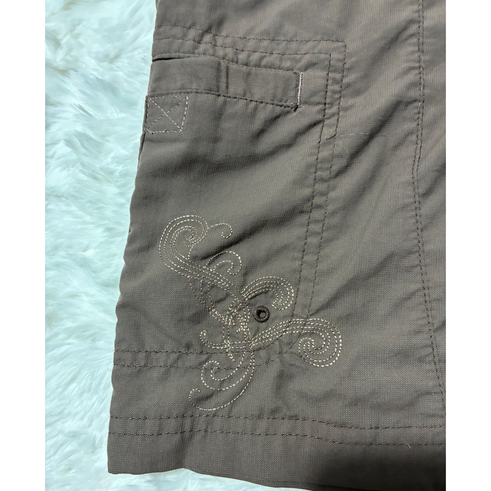 Columbia Womens Brown Cargo Hiking Shorts Size 14 Nylon Outdoor Trail AL4490 - Picture 4 of 9